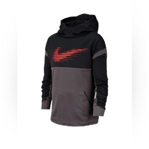 Nike Dri-FIT Hoodie Sweatshirt Sz XL Boys Therma Graphic Grey Black Red Sports